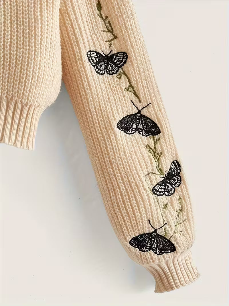 Butterfly High-Neck Sweater 🦋